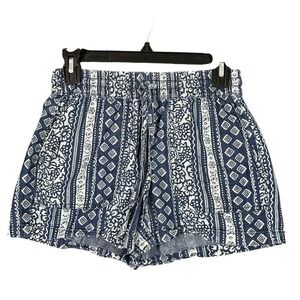CALVIN KLEIN SHORTS WOMENS 0 BLUE CHINO DRAWSTRING ELASTIC-WAIST‎ POCKETS LOUNGE